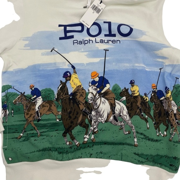 Polo Ralph Lauren Equestrian White Hoodie Men’s Size Large Match NWT - Picture 5 of 11